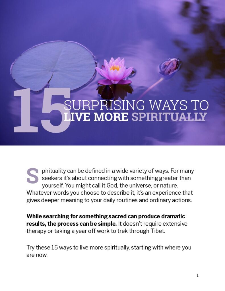 15 Surprising Ways To Live More Spirtually